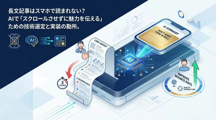 スマホ離脱率を劇的改善：LLM記事要約による「スクロールさせない」コンテンツ最適化戦略