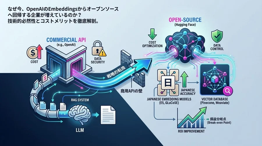 商用APIからHugging Faceへ：日本語埋め込みモデル自前化によるRAGコスト最適化と戦略的転換