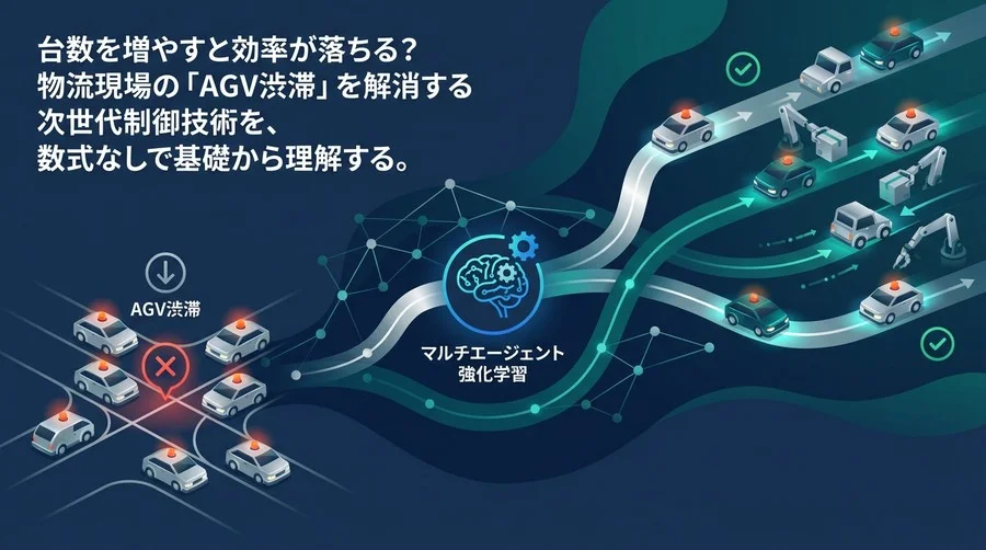 物流現場の「AGV渋滞」を解消する次世代制御技術：マルチエージェント強化学習で実現する協調搬送の仕組み