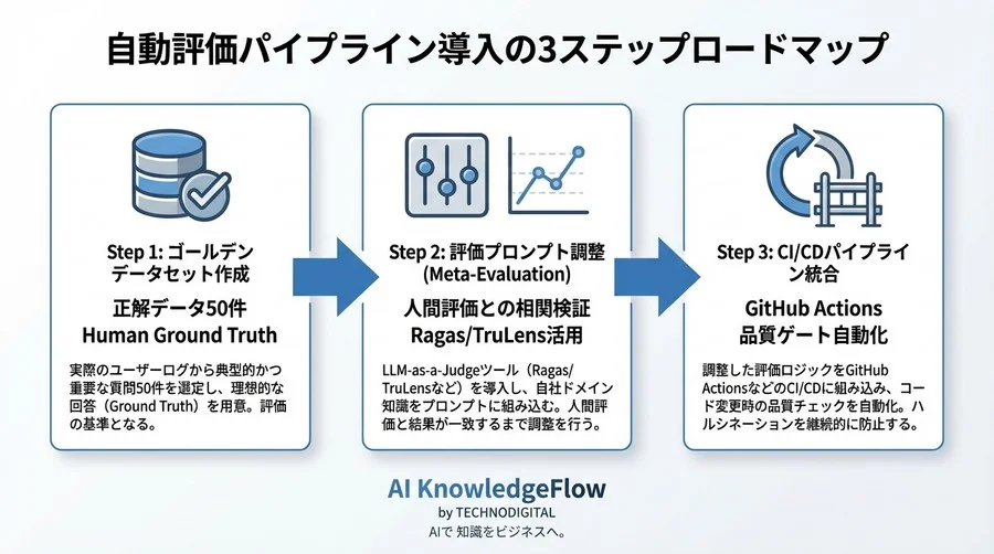 RAG精度評価の自動化｜ハルシネーション検知アルゴリズム選定と実装ガイド - Conclusion Image