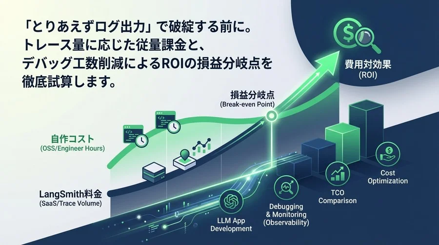 LangSmith料金と自作コストの損益分岐点：LLMオブザーバビリティの費用対効果を徹底試算