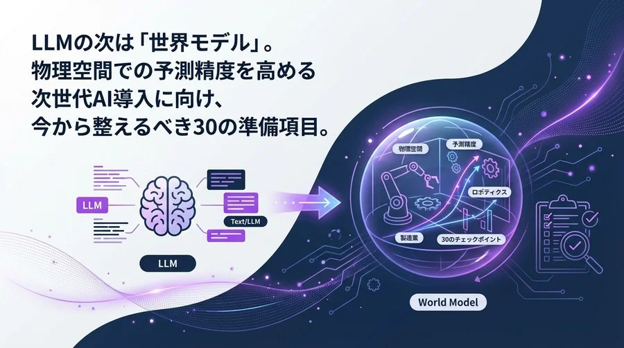 物理空間の予測精度を高める「世界モデル」導入へ。DXリーダーが着手すべき4つの準備領域と30のチェックポイント
