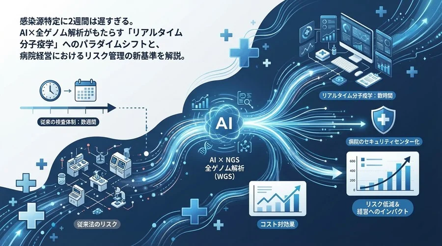 感染源特定に2週間は遅すぎる。AIゲノム解析が実現する「リアルタイム分子疫学」と病院経営の新しいリスク管理