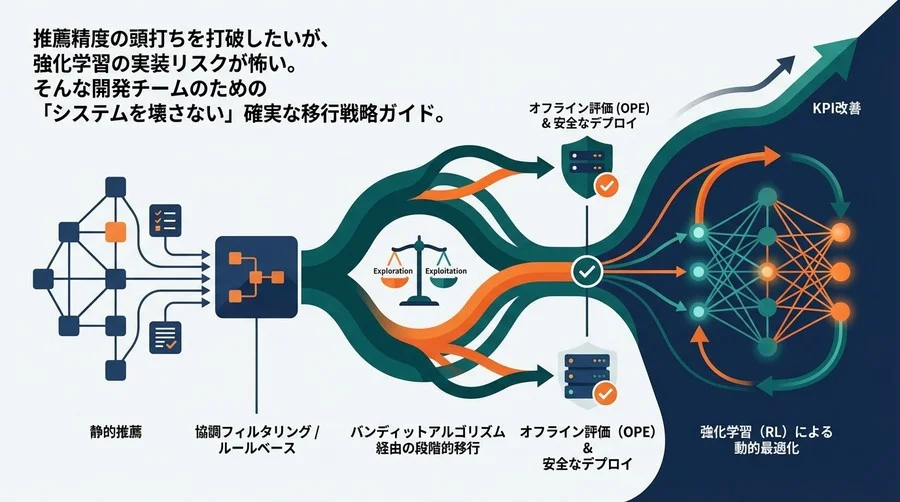 静的推薦から強化学習へ：システムを崩壊させない「バンディット・ファースト」移行戦略
