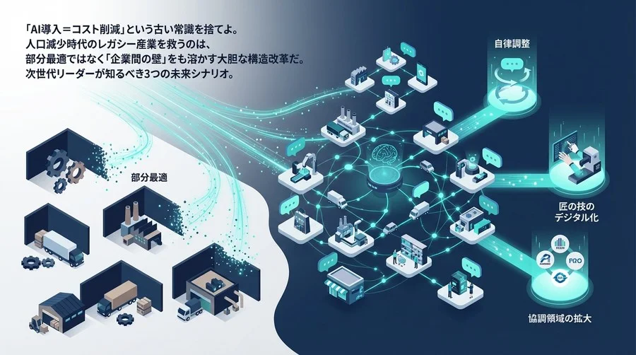 レガシー産業を救うのは「部分最適」ではない。AIサプライチェーン最適化が描く2030年の自律型エコシステム