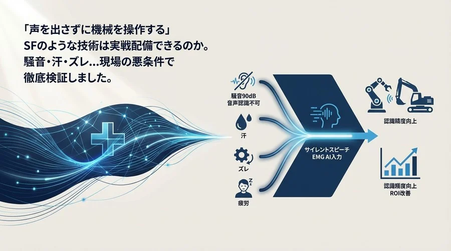 【徹底検証】騒音90dBの現場で「サイレントスピーチ」は使えるか？筋電位AI入力の実用性と限界