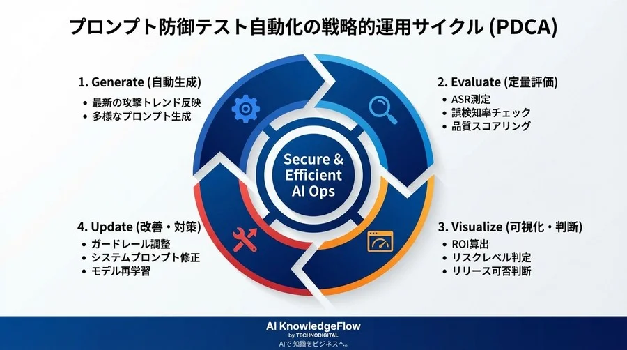 プロンプト防御の投資対効果を証明する：テストデータ自動生成のKPI設計とROI算出 - Conclusion Image