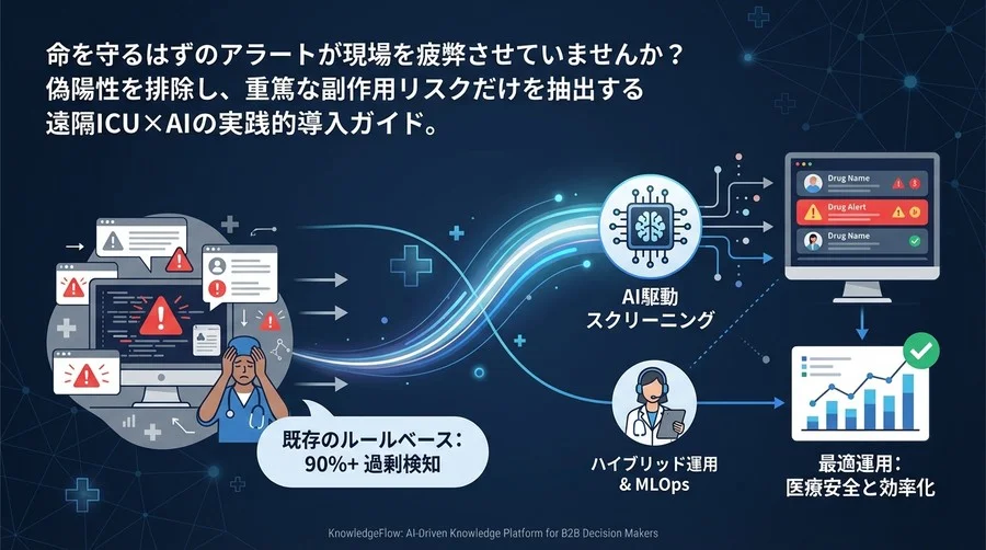 遠隔ICUの「アラート疲労」をゼロにする：薬剤相互作用AIスクリーニングの最適運用ガイド