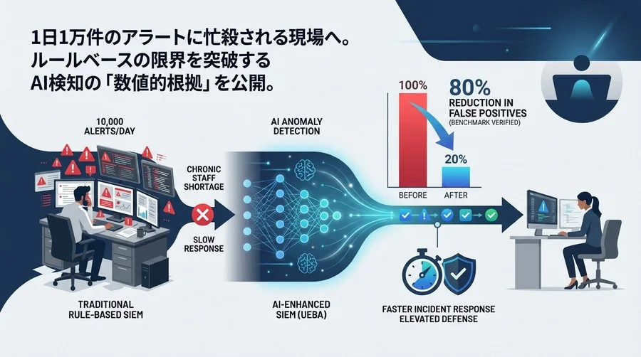 1日1万件のアラートと戦うSOCへ。AI拡張SIEMが誤検知を80%削減した実証ベンチマーク
