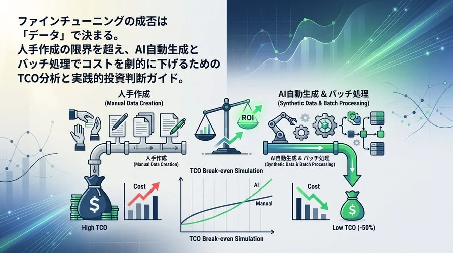 LLM学習データ自動生成のTCO分析：AIバッチ処理で実現するコスト半減と投資対効果