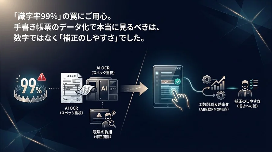 「識字率99%」の罠。手書き帳票データ化で見るべきは数字より「補正のしやすさ」だった