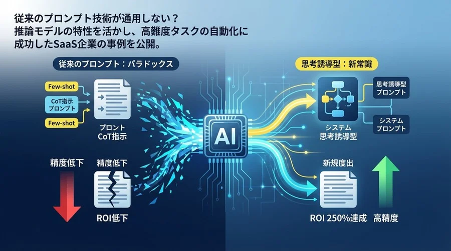 OpenAI o1導入のパラドックス：従来プロンプトで精度が落ちたSaaS企業が「思考誘導」でROI 250%を達成した全記録