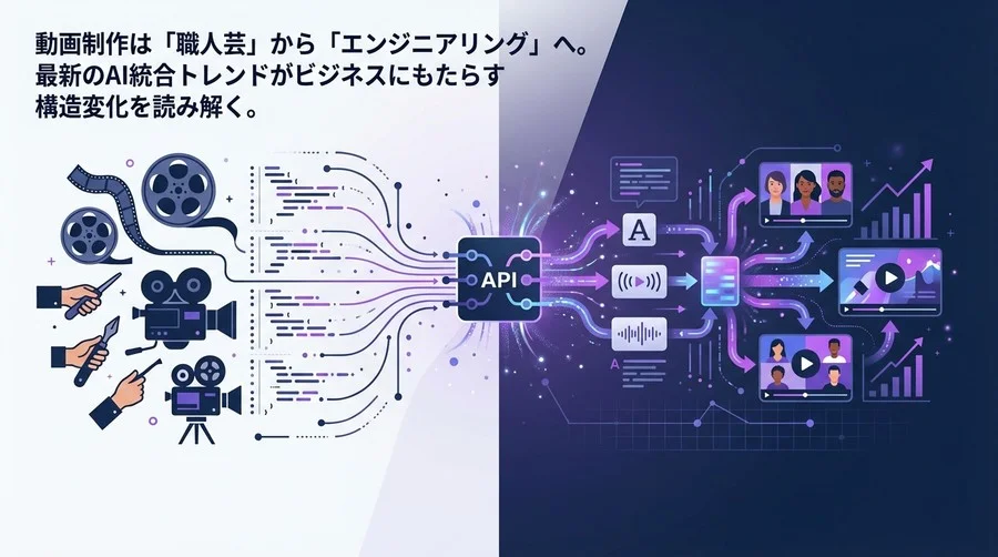 AI動画生成と音声合成APIの統合がもたらす「動画の動的化」とビジネス構造の激変