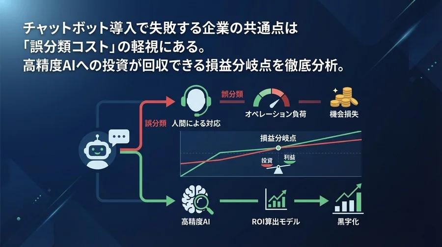 チャットボットの「誤分類」が利益を食いつぶす？高精度AIへの投資が黒字化する損益分岐点を徹底解説