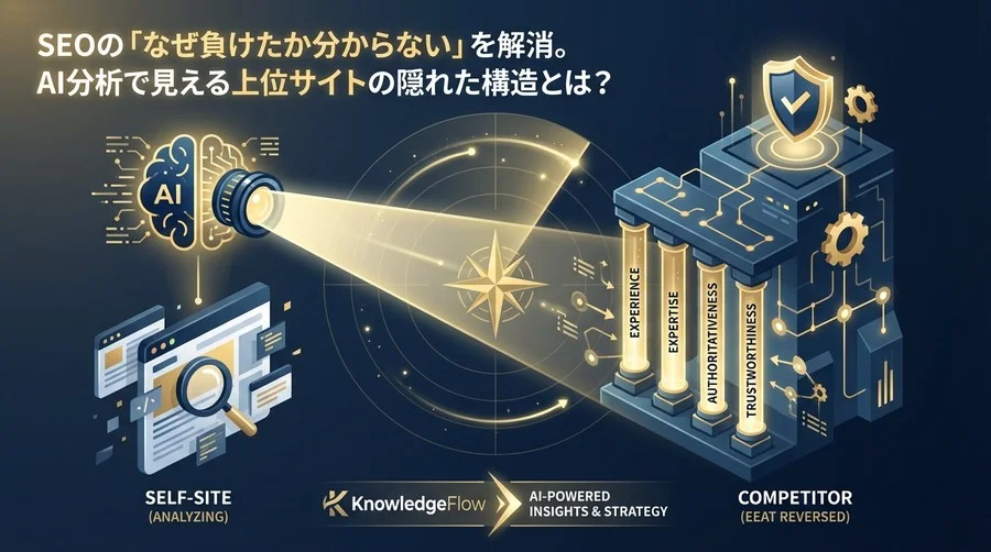 SEOの「なぜ負けたか」をAIで解剖。競合サイトのEEAT構造リバースエンジニアリング