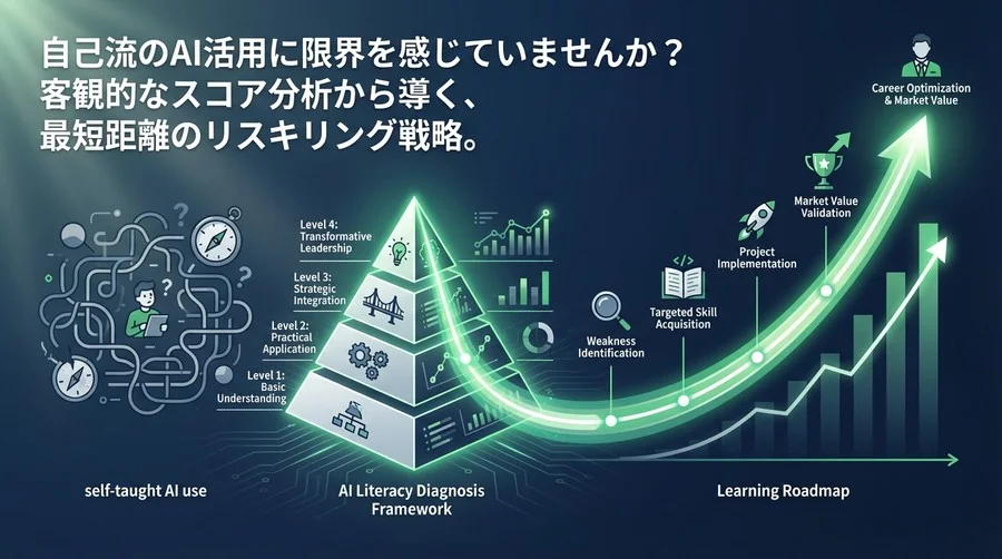 AIリテラシー診断で市場価値を証明する：自己流を脱しキャリアを最適化する実践的アプローチ