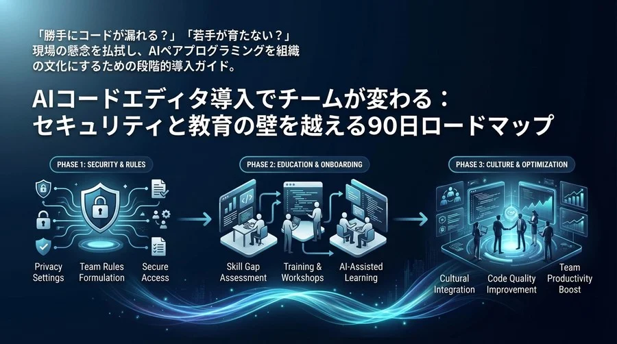 Cursor導入でチームが変わる：セキュリティと教育の壁を越える90日ロードマップ