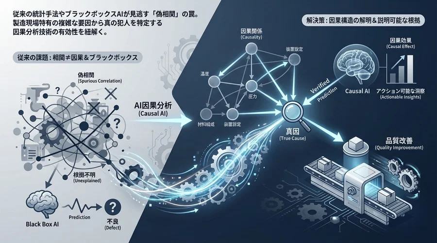 「原因不明の不良」をゼロにする：製造現場のデータから真犯人を見抜くAI因果分析の全貌