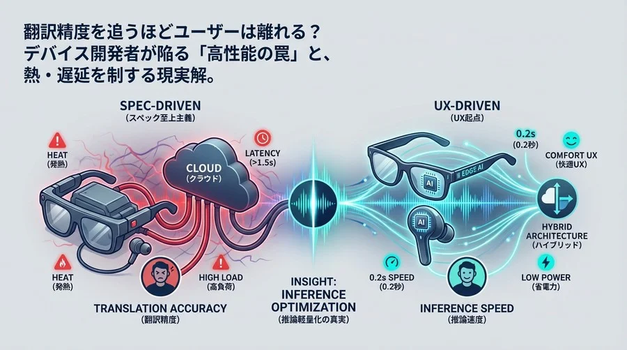 翻訳精度より「0.2秒」の速さを。ウェアラブルAI開発者が知るべき推論軽量化の真実