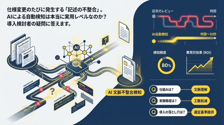 仕様書の「矛盾」を見抜くAIの実力とは？文脈不整合検知の精度と導入の落とし穴【FAQ解説】