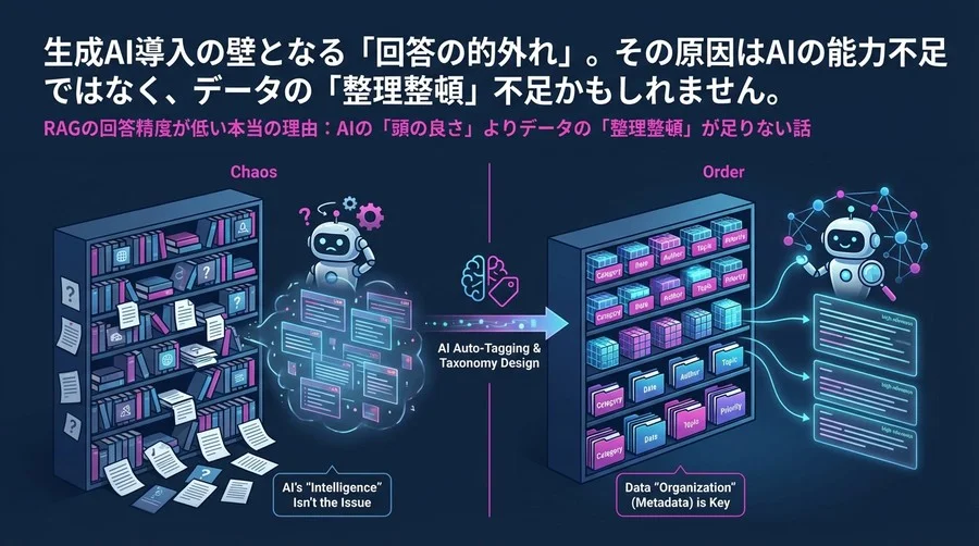 RAGの回答精度が低い本当の理由：AIの「頭の良さ」よりデータの「整理整頓」が足りない話