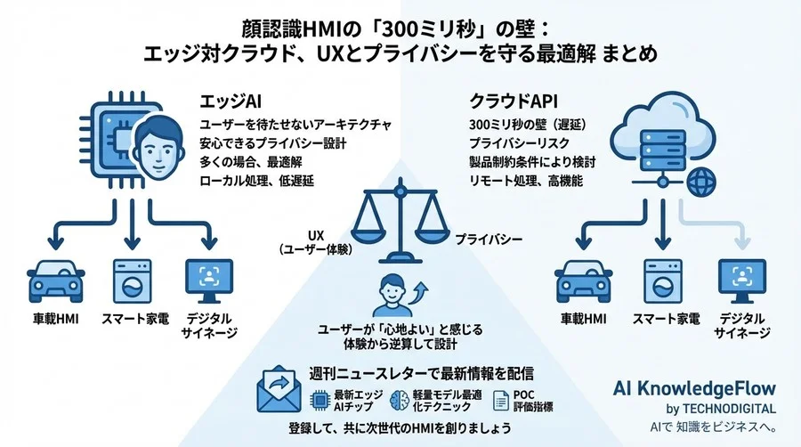 顔認識HMIの「300ミリ秒」の壁：エッジ対クラウド、UXとプライバシーを守る最適解 - Conclusion Image