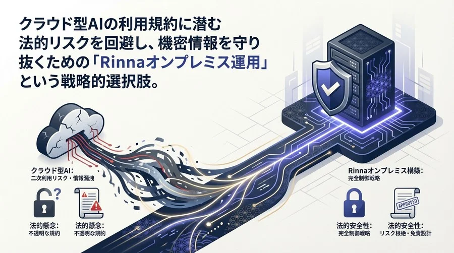 機密情報を死守する「Rinna」オンプレミス構築：AI文字起こしにおける法的リスクの完全制御戦略
