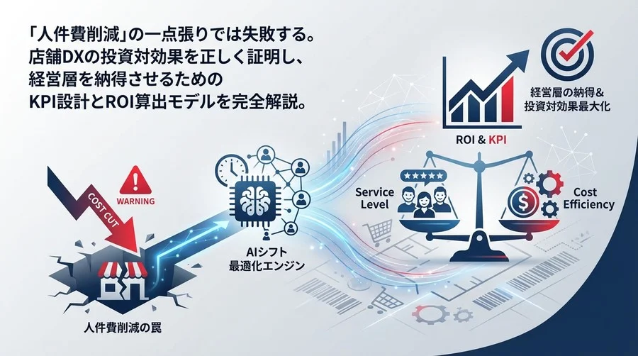 AIシフト管理のROI証明：人件費削減の罠を回避し経営層を納得させるKPI設計と投資対効果モデル