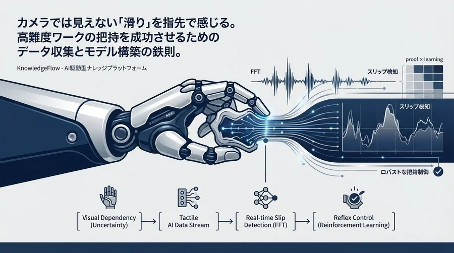視覚依存からの脱却：触覚AIによるスリップ検知とロバストな把持制御の実装論
