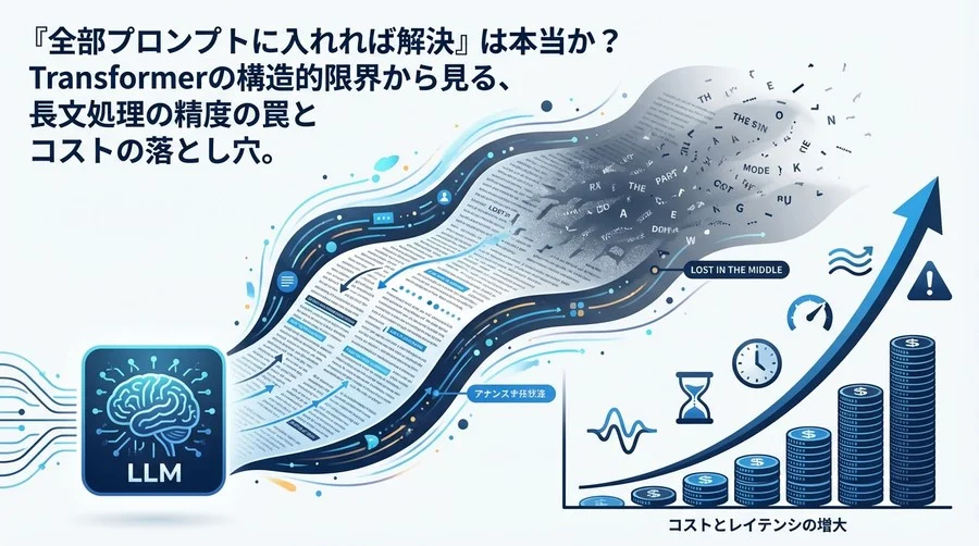 「全部プロンプトに入れれば解決」は本当か？長文コンテキスト処理の精度リスクとコストの落とし穴