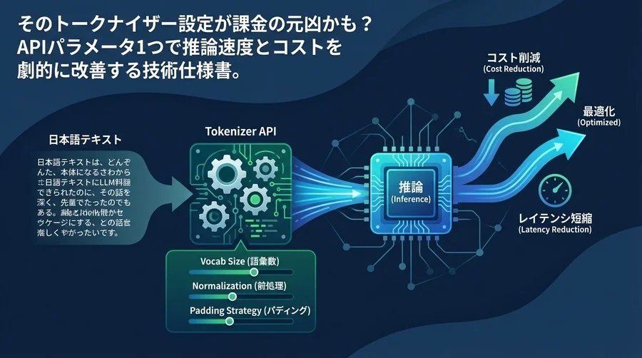 日本語LLMの推論コストを最適化するトークナイザーAPI設定仕様書：語彙数設計とレイテンシ短縮の数理