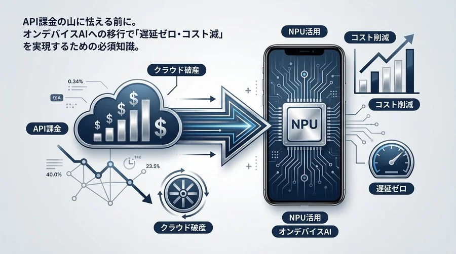クラウド破産を防ぐ「オンデバイスAI」移行戦略：NPU活用で遅延ゼロとコスト削減を実現する必須知識