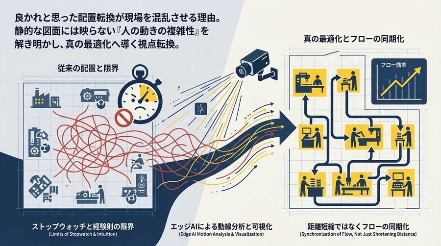 良かれと思った配置転換が現場を混乱させる理由：エッジAIカメラで暴く「動線の真実」