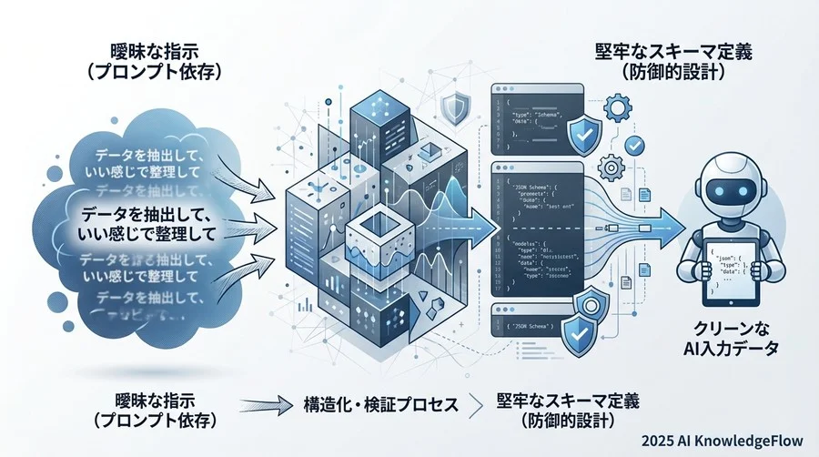 プロンプト依存からの脱却：堅牢なスキーマ定義技術 - Section Image