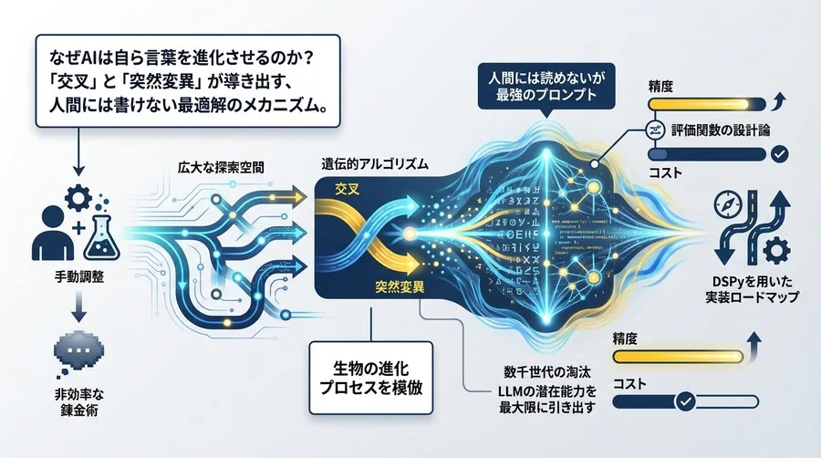進化論が解き明かすプロンプト最適化：なぜAIは「人間には読めない言葉」を選ぶのか