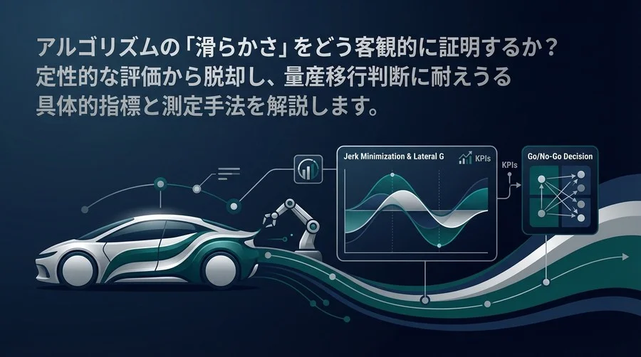 自動運転の「乗り心地」を数値化する：量産化判断のためのKPI設計とジャーク最小化評価