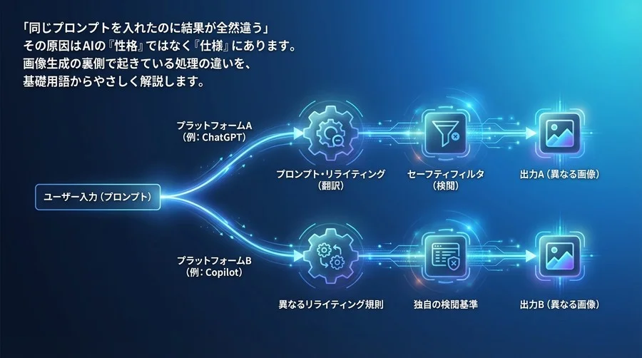 DALL-Eの最新版の出力が違うのはなぜ？ChatGPTとCopilotの裏側にある「翻訳」と「検閲」の仕組みを徹底解剖