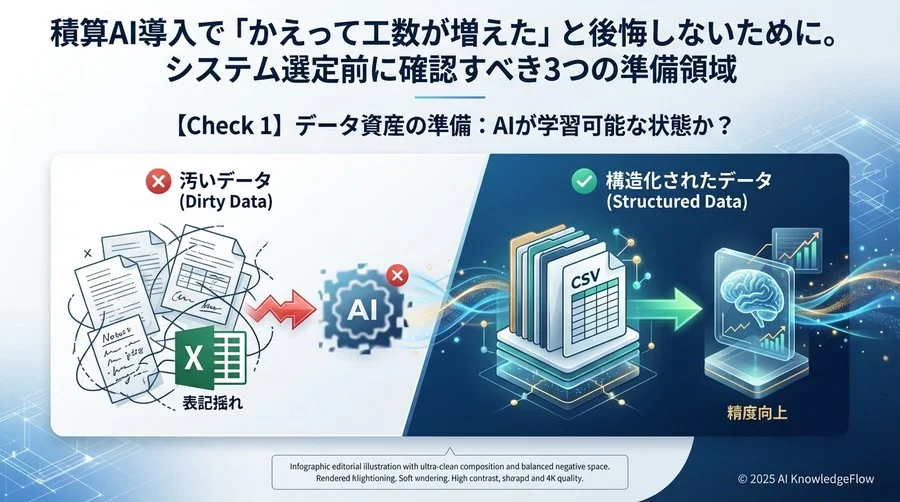 【Check 1】データ資産の準備：AIが学習可能な状態か？ - Section Image