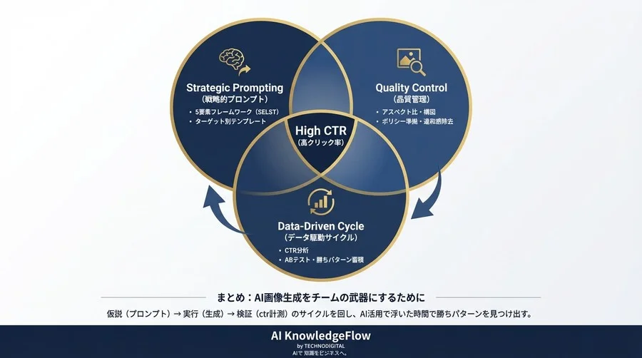 Google DiscoverのCTRを倍増させるAI画像生成プロンプト設計図【テンプレート付】 - Conclusion Image