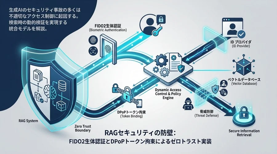 RAGセキュリティの防壁：FIDO2生体認証とDPoPトークン拘束によるゼロトラスト実装