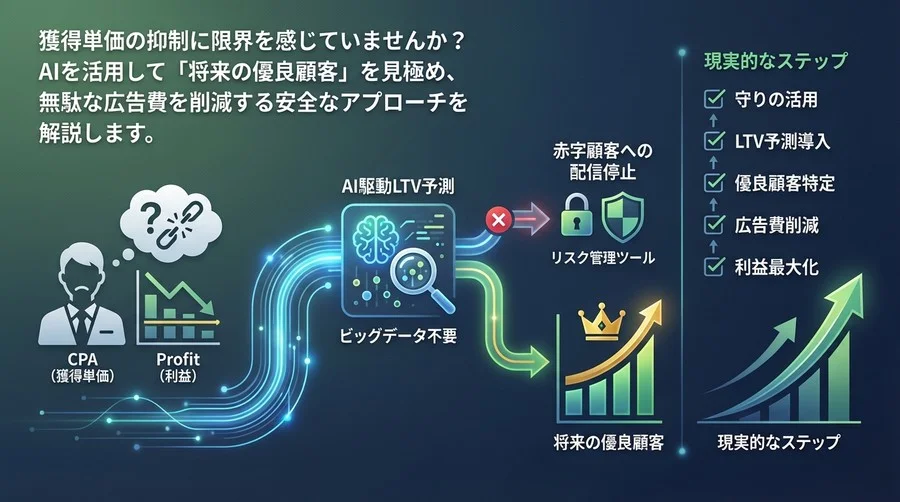 CPA偏重の限界を突破する：AIによるLTV予測で「将来の優良顧客」を低リスクで見極める方法