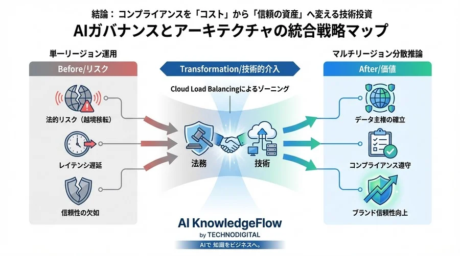 グローバルAI展開の法的防衛線：データ主権を守る推論アーキテクチャ設計論 - Conclusion Image
