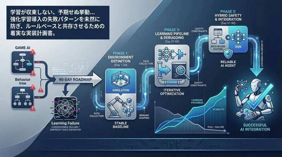DQN実装90日計画：ゲームAIの学習不全を防ぐ段階的導入ロードマップ