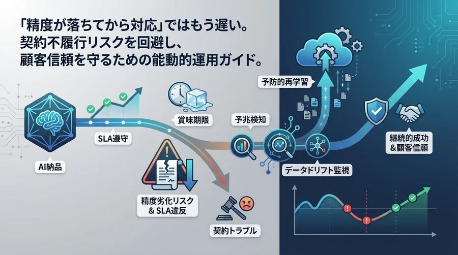 精度劣化は契約違反？AIモデルの「賞味期限」を管理しSLA不履行を防ぐモニタリング戦略