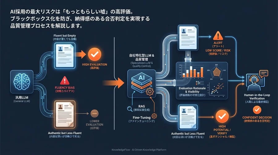 AI採用の「もっともらしい嘘」を見抜くには？自社特化型LLMによる志望動機解析と品質管理の全技術