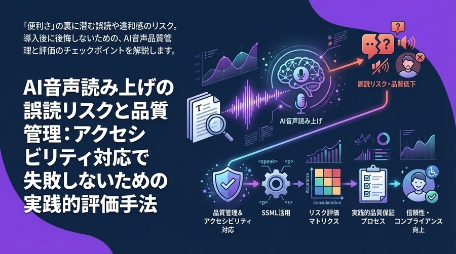 AI音声読み上げの誤読リスクと品質管理：アクセシビリティ対応で失敗しないための実践的評価手法