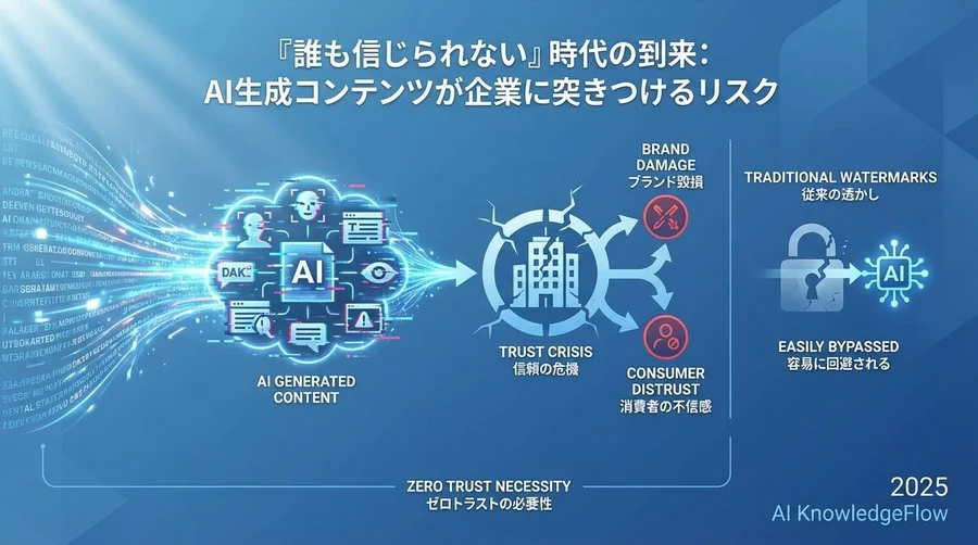 「誰も信じられない」時代の到来：AI生成コンテンツが企業に突きつけるリスク - Section Image