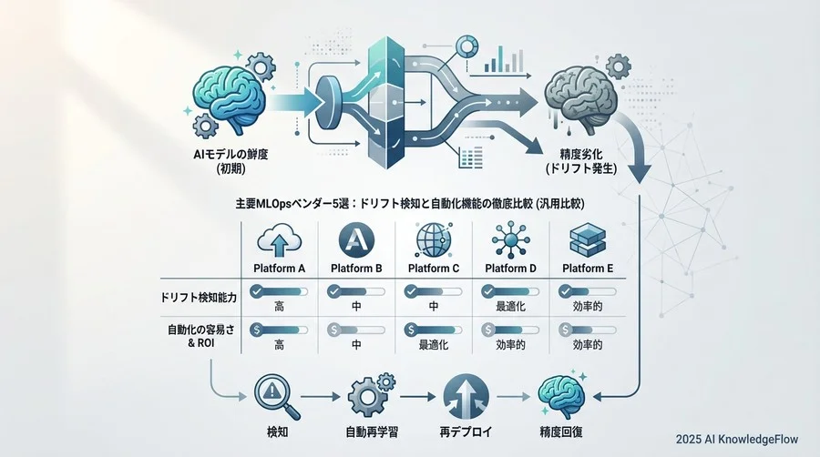 主要MLOpsベンダー5選：ドリフト検知と自動化機能の徹底比較 - Section Image