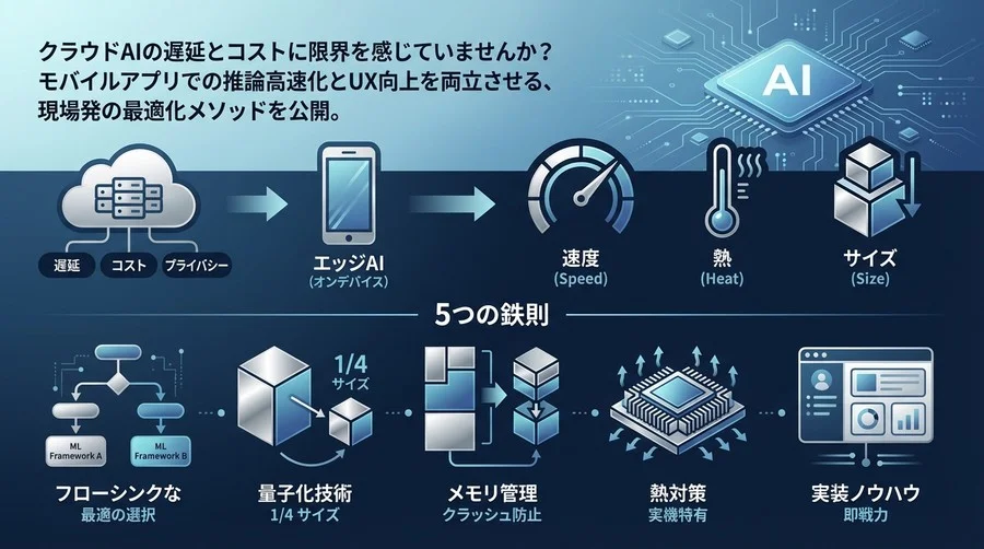 エッジAIアプリ開発の「速度・熱・サイズ」攻略本：Core ML/TF Lite実装の現場鉄則5選