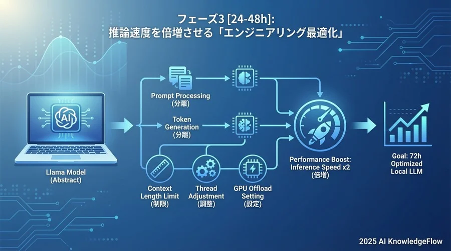 フェーズ3 [24-48h]：推論速度を倍増させる「エンジニアリング最適化」 - Section Image